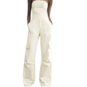 Zara Cream Strapless Jumpsuit